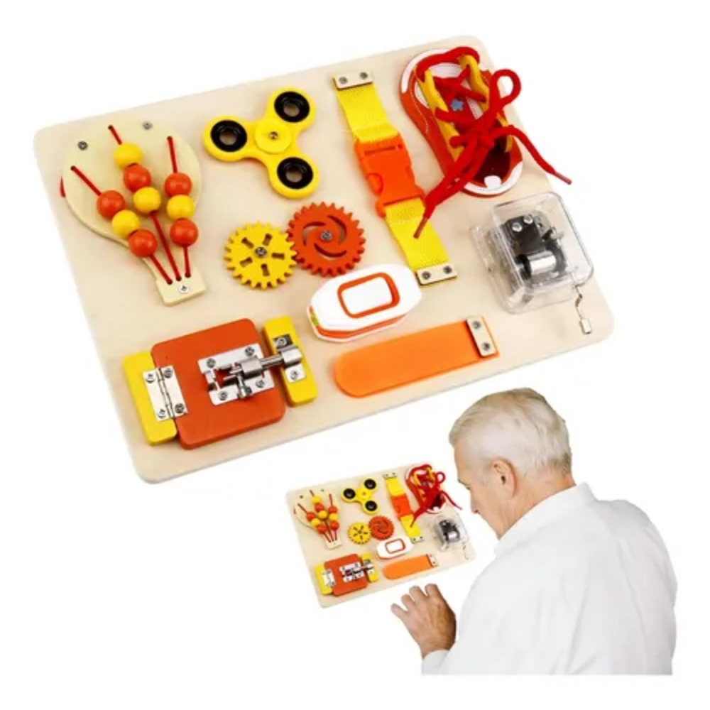 Montessori Wooden Busy Board Toddler - Juguete Montessori de Madera con Actividades